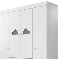 Jogo De Quarto Infantil Guarda Roupa 4 Portas E Cômoda 3 Gavetas Amora P04 Branco - Mpozenato