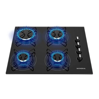 Cooktop A Gás 4 Bocas Mondial Ctg-01 Biv Preto-inox