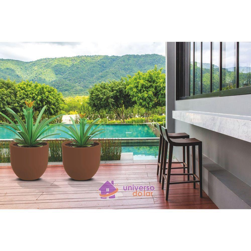 Vaso Laos Tramontina Basic Em Polietileno Concreto 45 Cm Tramontina - 2
