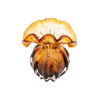 Vaso Em Vidro Italy Âmbar E Marrom 15X16Cm