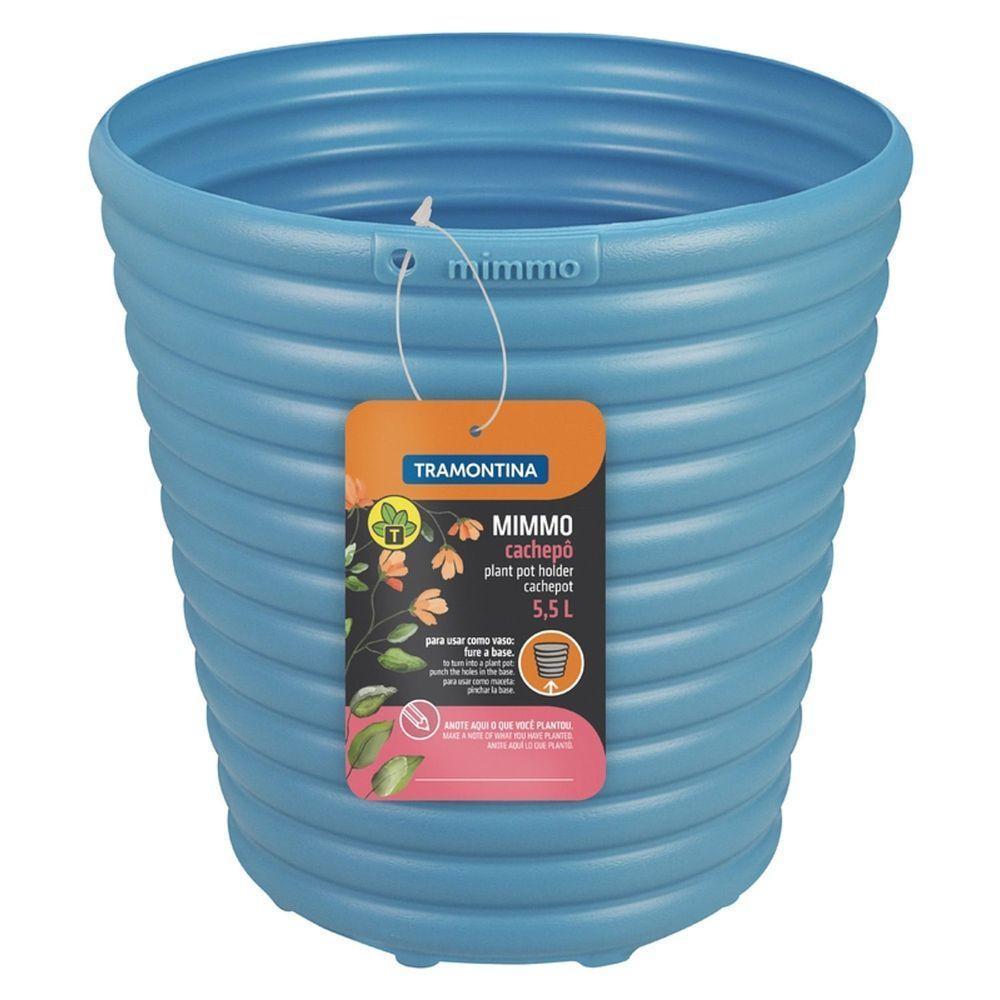 Cachepô Vaso Tramontina Mimmo Em Plástico Azul 5,5 L Tramontina - 1