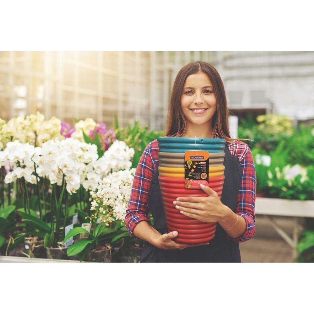 Cachepô Vaso Tramontina Mimmo Em Plástico Azul 5,5 L Tramontina - 4