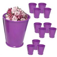 Balde Cachepot De Metal Para Mesa Festa Mini Roxo Com 24 - 3