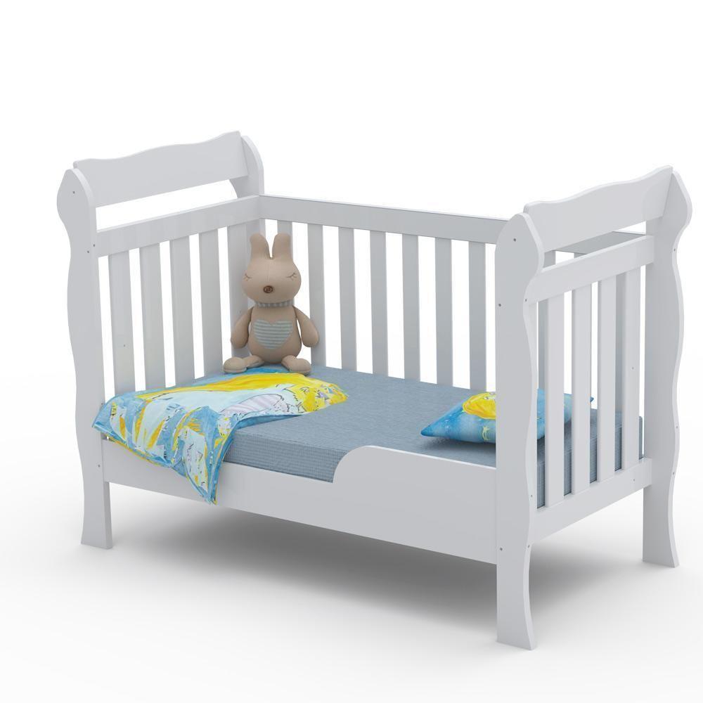 Quarto De Bebê Taís Berço 3 Em 1 Lila Cômoda Branco Brilho - 6