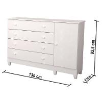 Quarto De Bebê Taís Berço 3 Em 1 Lila Cômoda Branco Brilho - 2