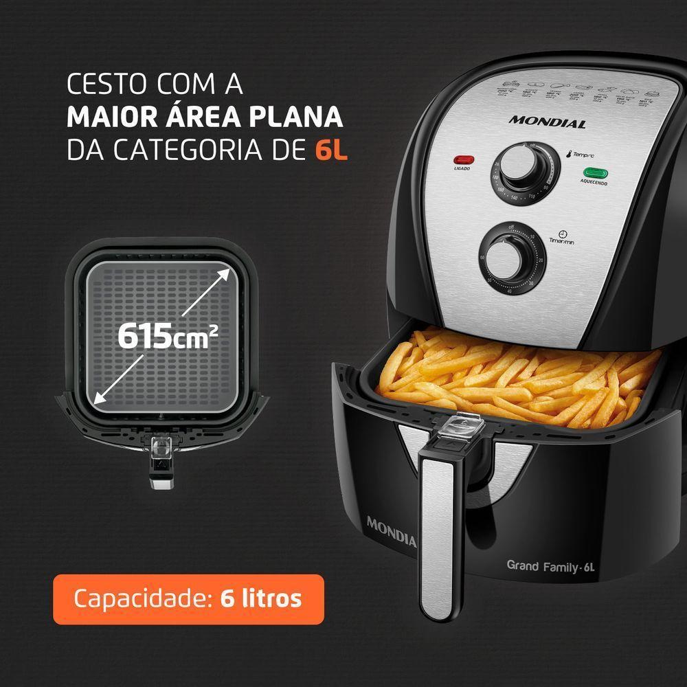 Fritadeira Sem óleo Air Fryer 6 Litros Afn-60-bi Mondial Air Fryer Afn-60-bi 220v/60hz - 6