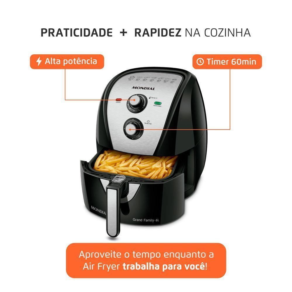 Fritadeira Sem óleo Air Fryer 6 Litros Afn-60-bi 127v - 4