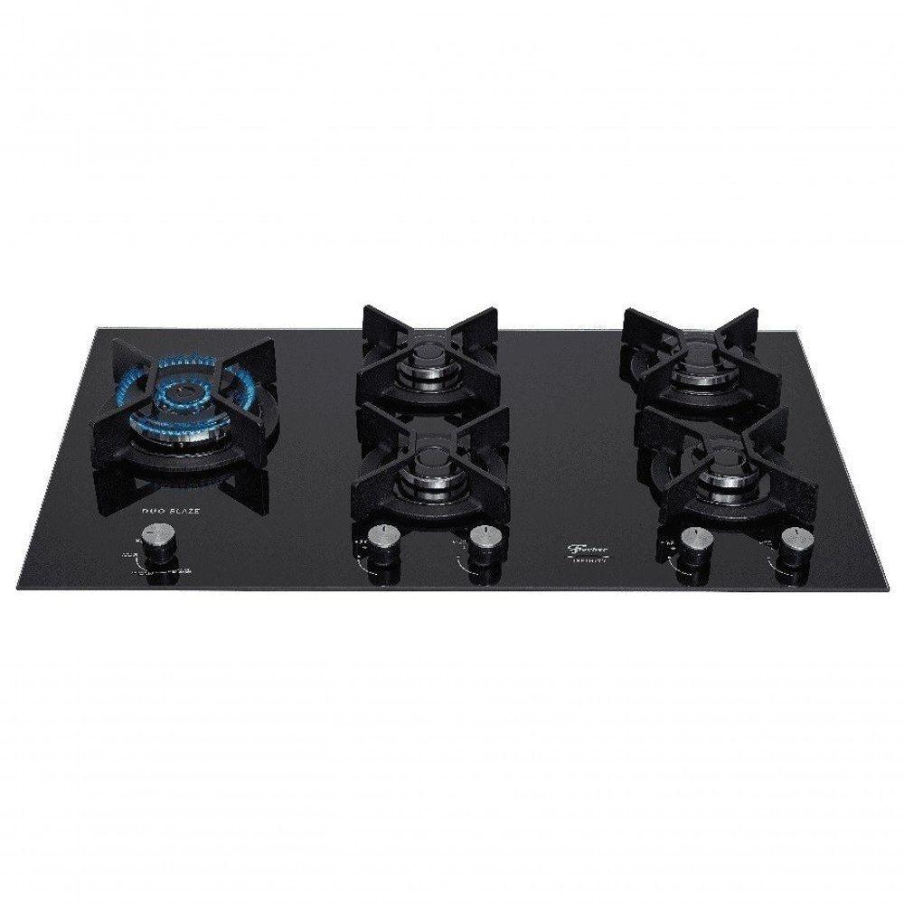Fogão Cooktop Fischer 5q Tc Infinity Duo Blaze Gás Mesa Vidro 31800 Bivolt - 1
