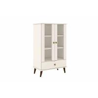 Cristaleira Sala Jantar RT3107 c/ 2 Portas e 1 Gaveta Off White - Movelbento - 1