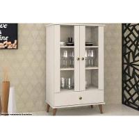 Cristaleira Sala Jantar RT3107 c/ 2 Portas e 1 Gaveta Off White - Movelbento - 2