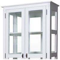 Cristaleira Lateral Com Espelhos 2 Portas Vidro, 1 Gaveta e 3 Prateleiras 303e Branca - 2