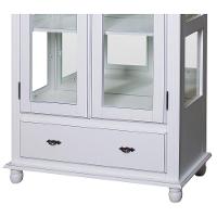 Cristaleira Lateral Com Espelhos 2 Portas Vidro, 1 Gaveta e 3 Prateleiras 303e Branca - 3