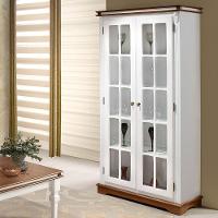 Cristaleira Lateral Com 2 Portas Vidro E 4 Prateleiras Internas Manchester - M52036 Garapa - Verniz - 2