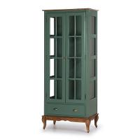 Cristaleira Lateral De Vidro Com 2 Portas, 1 Gaveta E 3 Prateleiras Hannover - M560808 - Verniz - 1