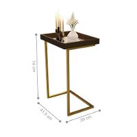 Mesa De Apoio Calabria Canela Pe Dourado - 4