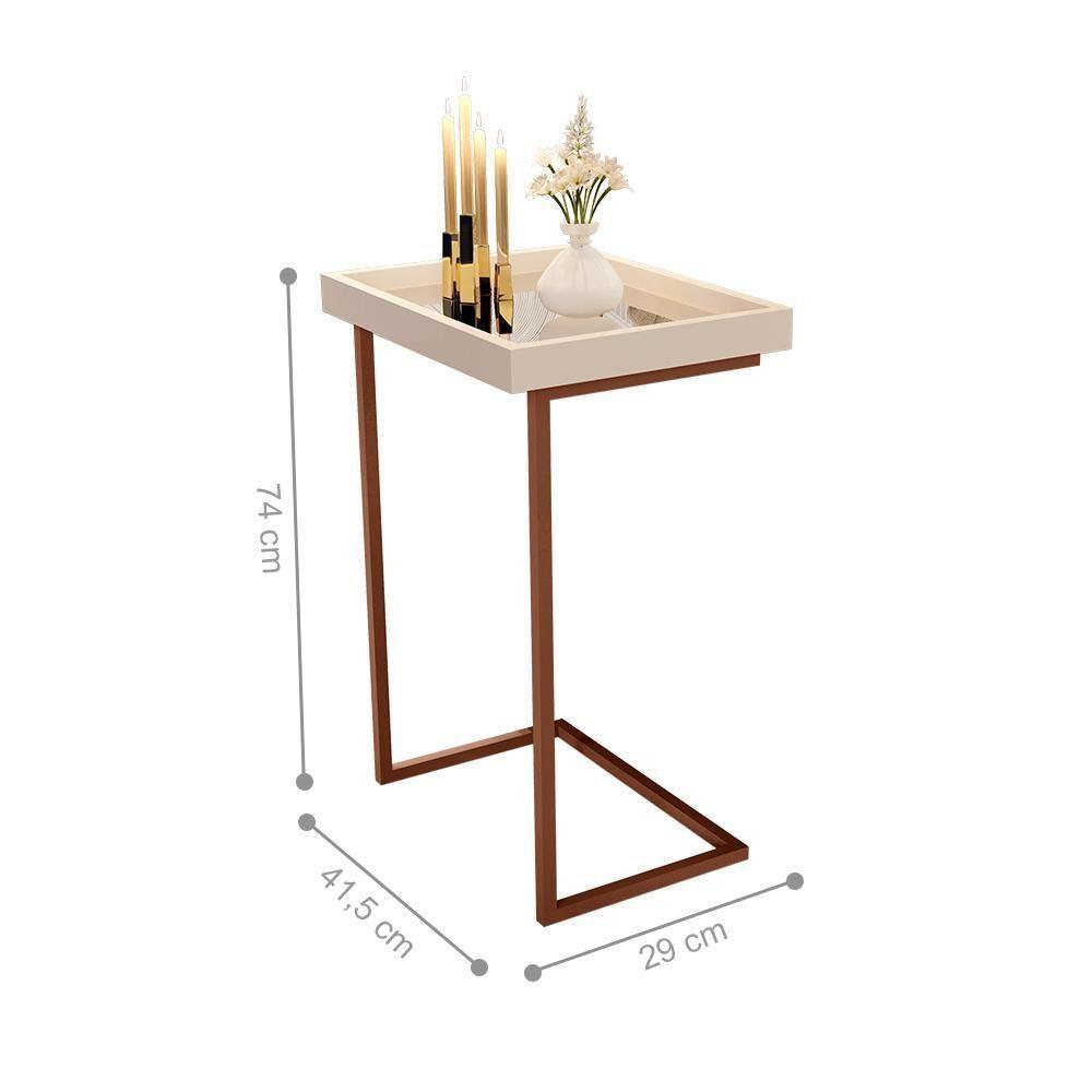 Mesa De Apoio Calabria Perola Pe Bronze - 3