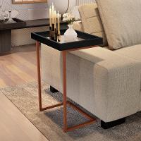 Mesa De Apoio Calabria Preto Pe Bronze - 1