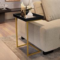 Mesa De Apoio Calabria Preto Pe Dourado - 1