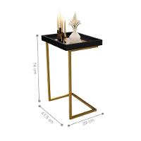 Mesa De Apoio Calabria Preto Pe Dourado - 3