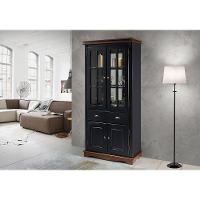 Cristaleira 2 Portas De Madeira 2 Portas De Vidro 1 Gaveta Com Espelhos E Led M52040El - Verniz