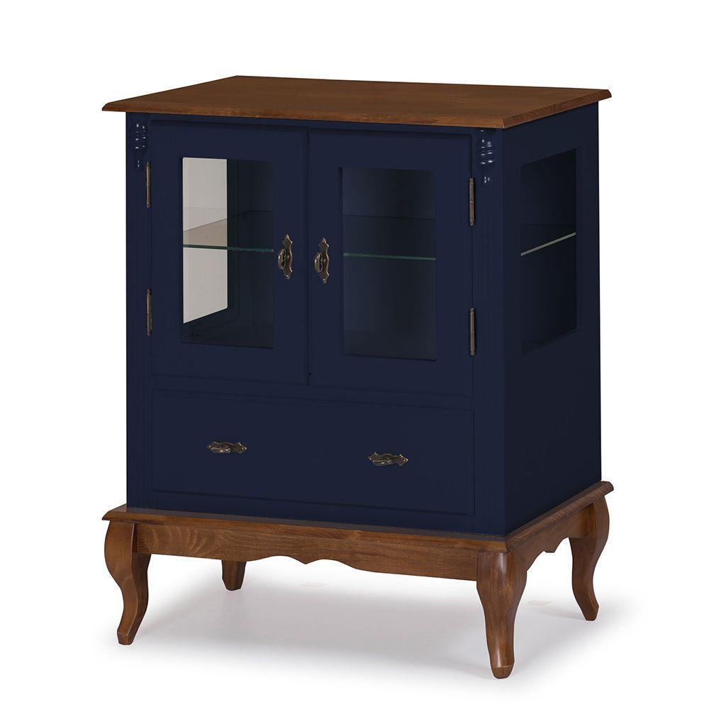 Cristaleira Baixa Lateral 2 Portas De Vidro 1 Gaveta - M560312 Garapa - Verniz - 2