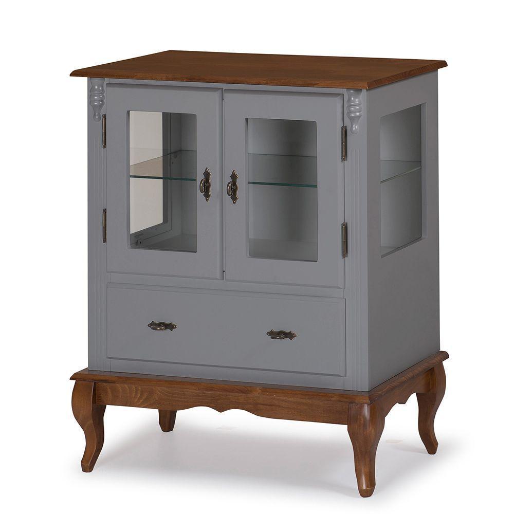 Cristaleira Baixa Lateral 2 Portas De Vidro 1 Gaveta - M560312 Garapa - Verniz - 3