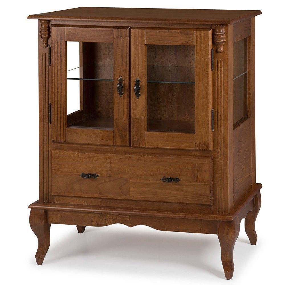 Cristaleira Baixa Lateral 2 Portas De Vidro 1 Gaveta - M560312 Garapa - Verniz - 6