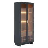 Cristaleira Com Nicho Adega 2 Portas C4 Preto Noce Milano