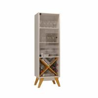 Cristaleira Graça 1 Porta E Adega Jcm Movelaria Off White Cinamomo - 1