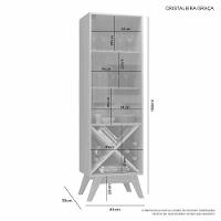 Cristaleira Graça 1 Porta E Adega Jcm Movelaria Cinamomo Off White - 5