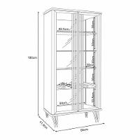 Cristaleira Decorativo Com Led Portas De Vidro Texas Off White/cinamomo G26 - Gran Belo - 9