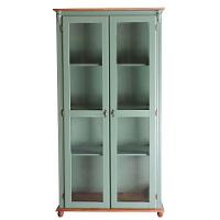 Cristaleira Lateral Com 2 Portas de Vidro e 3 Prateleiras 301 Verde Musgo - 1