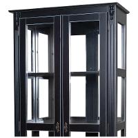 Cristaleira Lateral Com Espelhos 2 Portas de Vidro e 3 Prateleiras Preta - 2