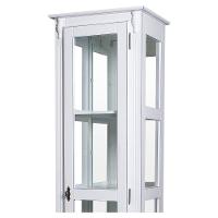 Cristaleira Torre Lateral Com 1 Porta de Vidro e 3 Prateleiras Com Espelhos 1077-e Branca - 2