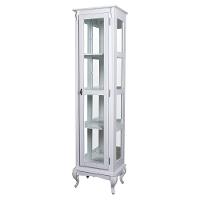 Cristaleira Torre Lateral Com 1 Porta de Vidro e 3 Prateleiras Com Espelhos 1077-e Cera Clara - 1