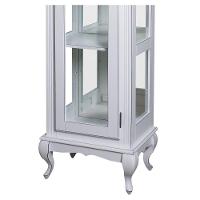 Cristaleira Torre Lateral Com 1 Porta de Vidro e 3 Prateleiras Com Espelhos 1077-e Cera Clara - 3