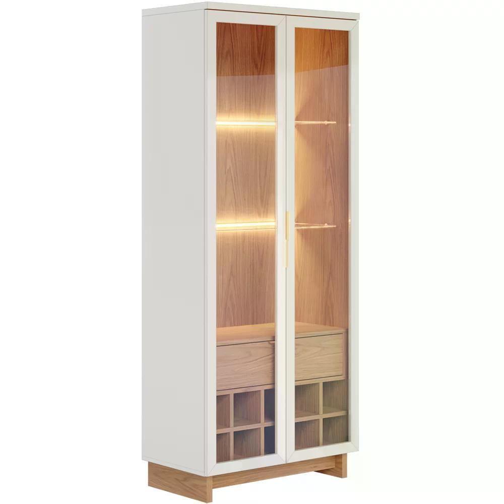 Cristaleira 2 Portas 1 Gaveta Off White Freijo Clb Off White - 1