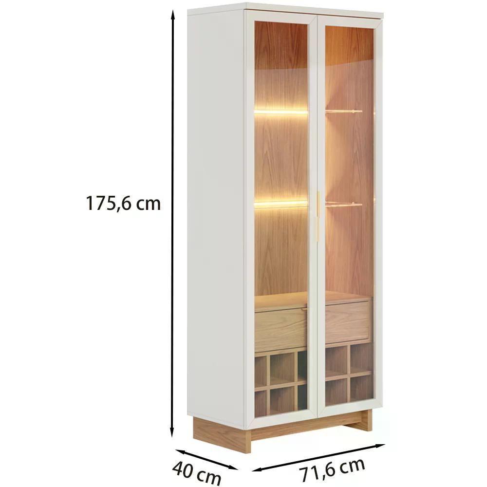 Cristaleira 2 Portas 1 Gaveta Off White Freijo Clb Off White - 7