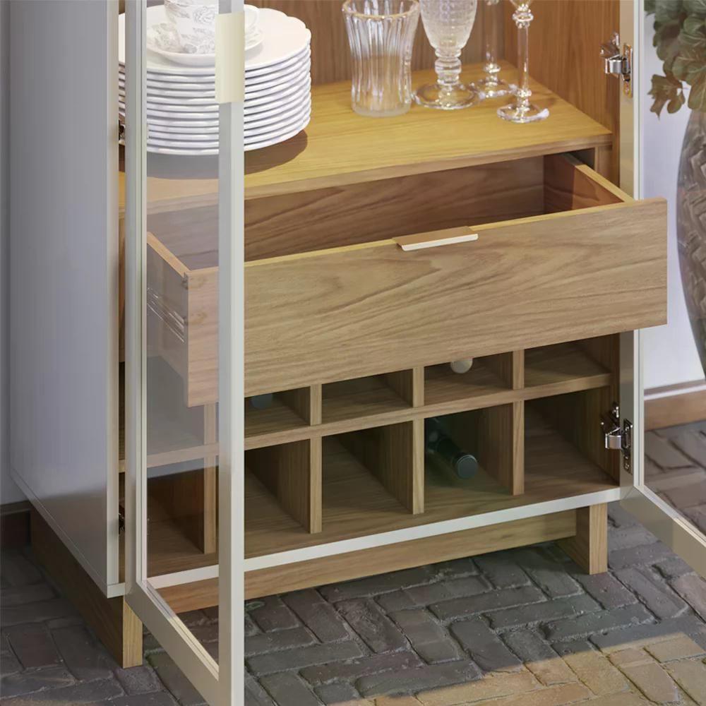 Cristaleira 2 Portas 1 Gaveta Off White Freijo Clb Off White - 8