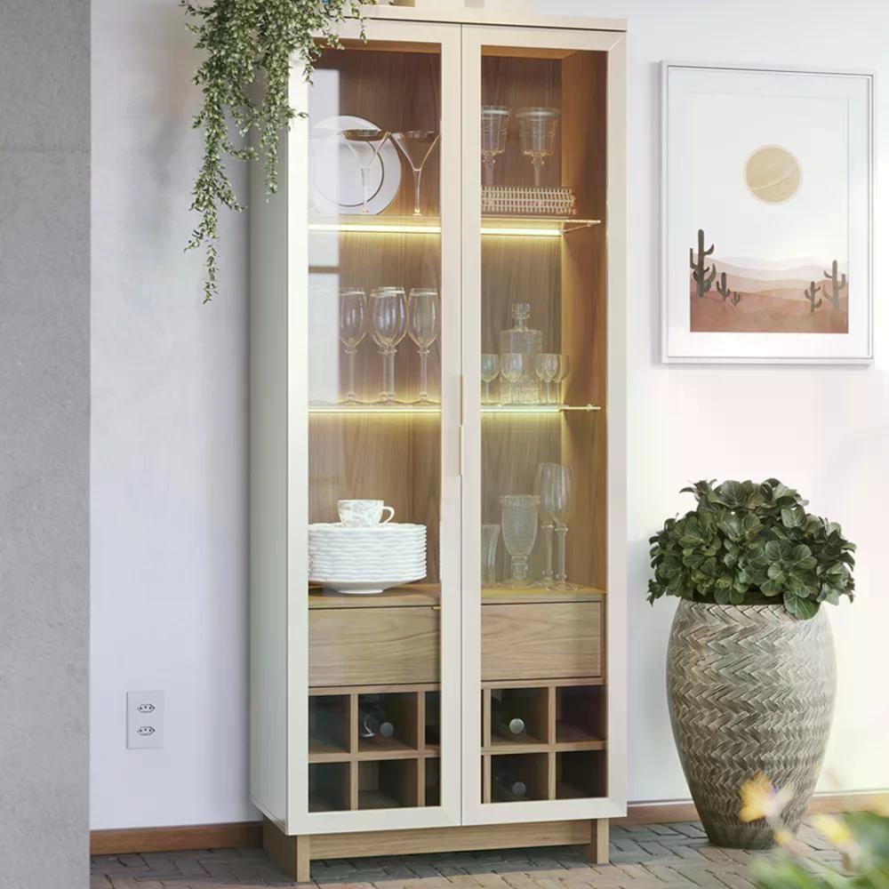 Cristaleira 2 Portas 1 Gaveta Off White Freijo Clb Off White - 9