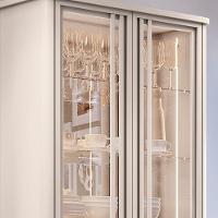 Cristaleira Decorativo Com Led Portas De Vidro Texas Off White G26 - Gran Belo - 8