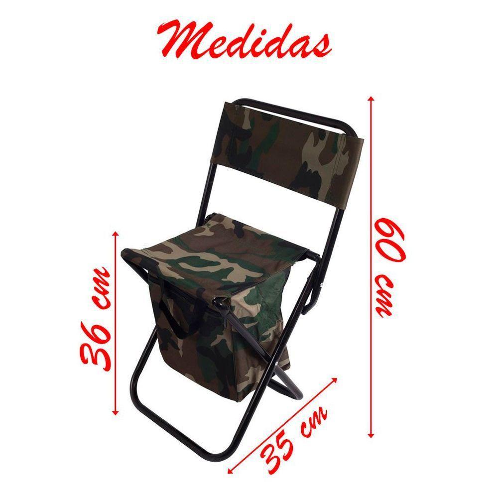 Cadeira Banqueta De Pesca Camping Com Porta Objetos Encosto - 2