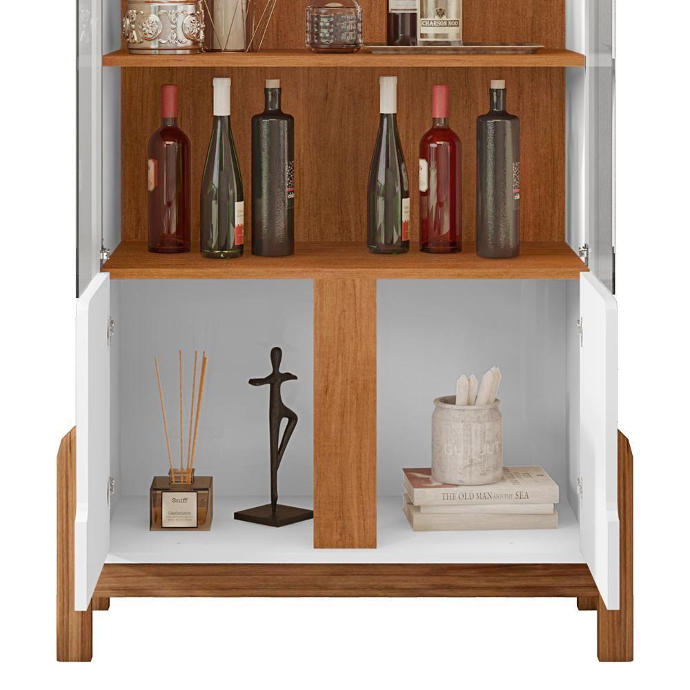 Cristaleira 4 Portas Para Sala De Estar 50519 Branco Cedro Dcasa Branco Cedro - 4