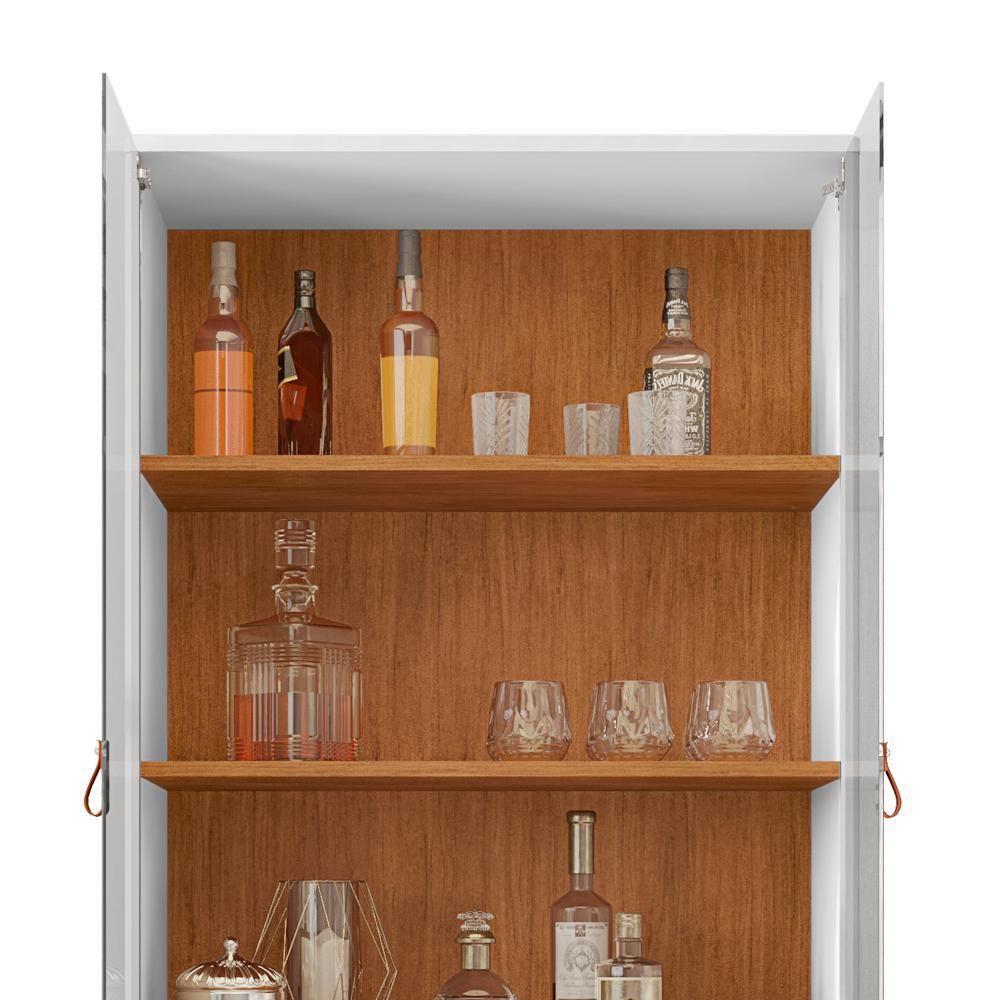 Cristaleira 4 Portas Para Sala De Estar 50519 Branco Cedro Dcasa Branco Cedro - 5