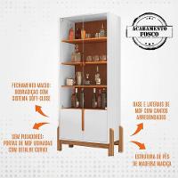 Cristaleira 4 Portas Para Sala De Estar 50519 Branco Cedro Dcasa Branco Cedro - 7