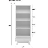 Cristaleira 2 Portas De Vidro Pés Retrô Freijó/Off White