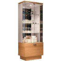 Cristaleira Nicho Adega Com Led Portas De Vidro Dominic B01 Cinamomo Off White - 1