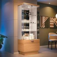 Cristaleira Nicho Adega Com Led Portas De Vidro Dominic B01 Cinamomo Off White - 3