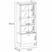 Cristaleira Nicho Adega Com Led Portas De Vidro Dominic B01 Cinamomo Off White - 4