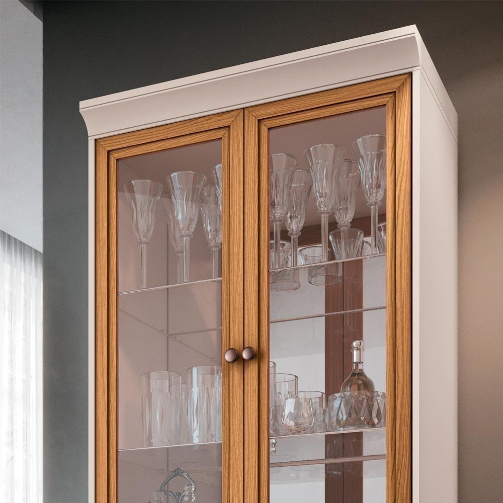 Cristaleira Com Nicho Adega 02 Portas Luma B01 Off White Cinamomo - 2